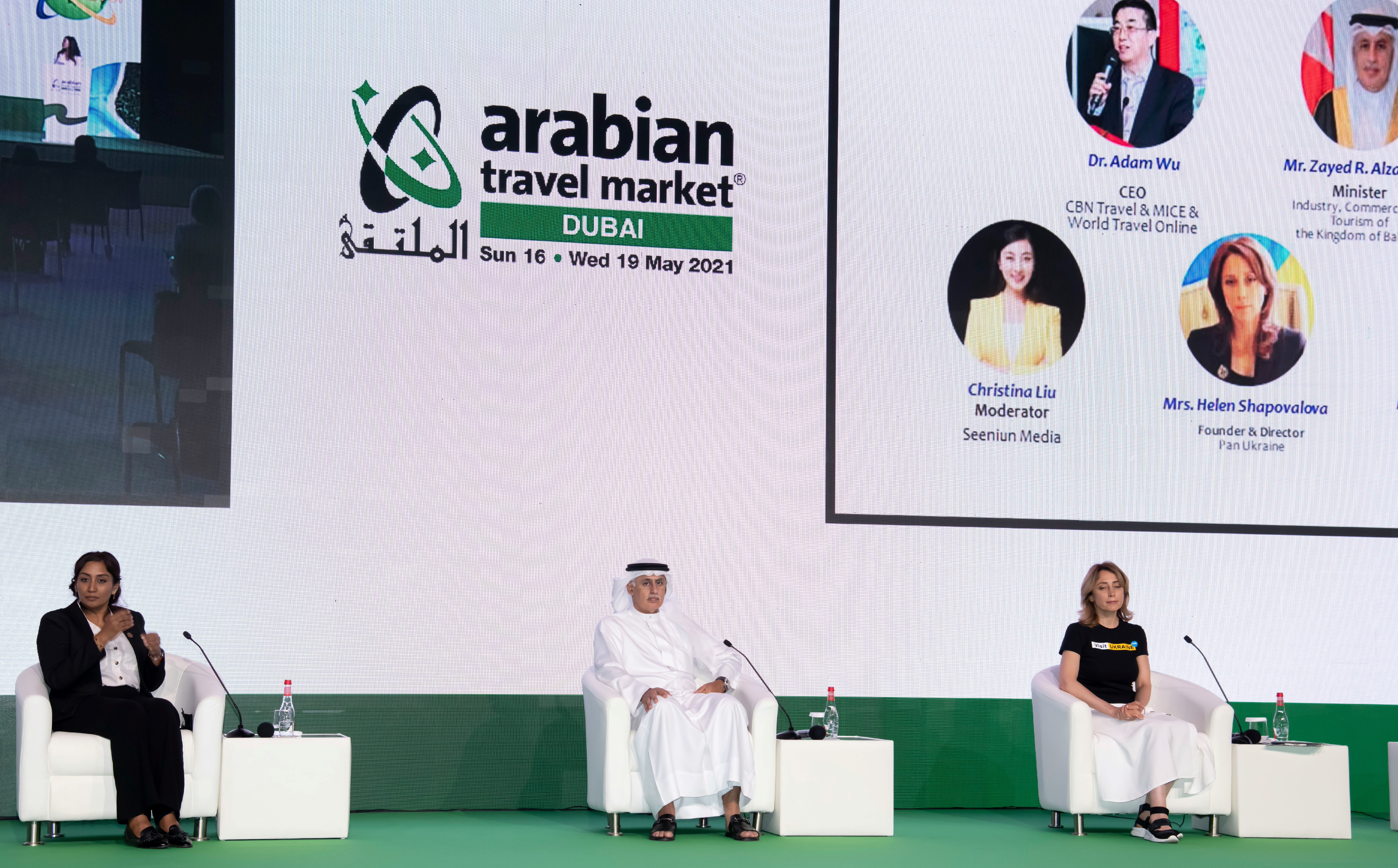 وزير الصناعة والتجارة والسياحة رئيس مجلس إدارة هيئة البحرين للسياحة والمعارض سعادة السيد زايد بن راشد الزياني يشارك في معرض سوق السفر العربي 2021 بدبي