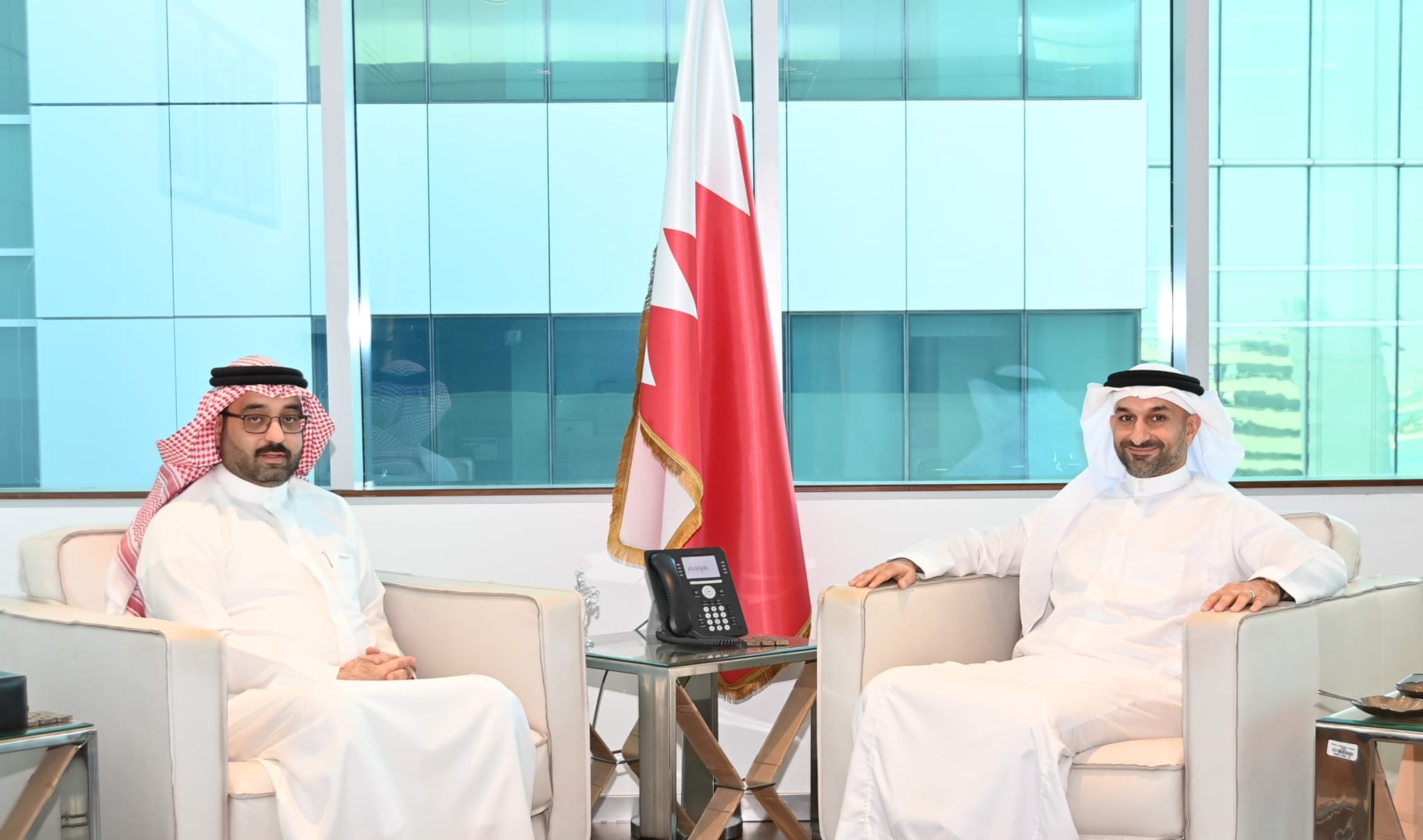 Minister of Industry and Commerce Meets Bahrain SMEs Development Society President Ahmed AlSalloum
