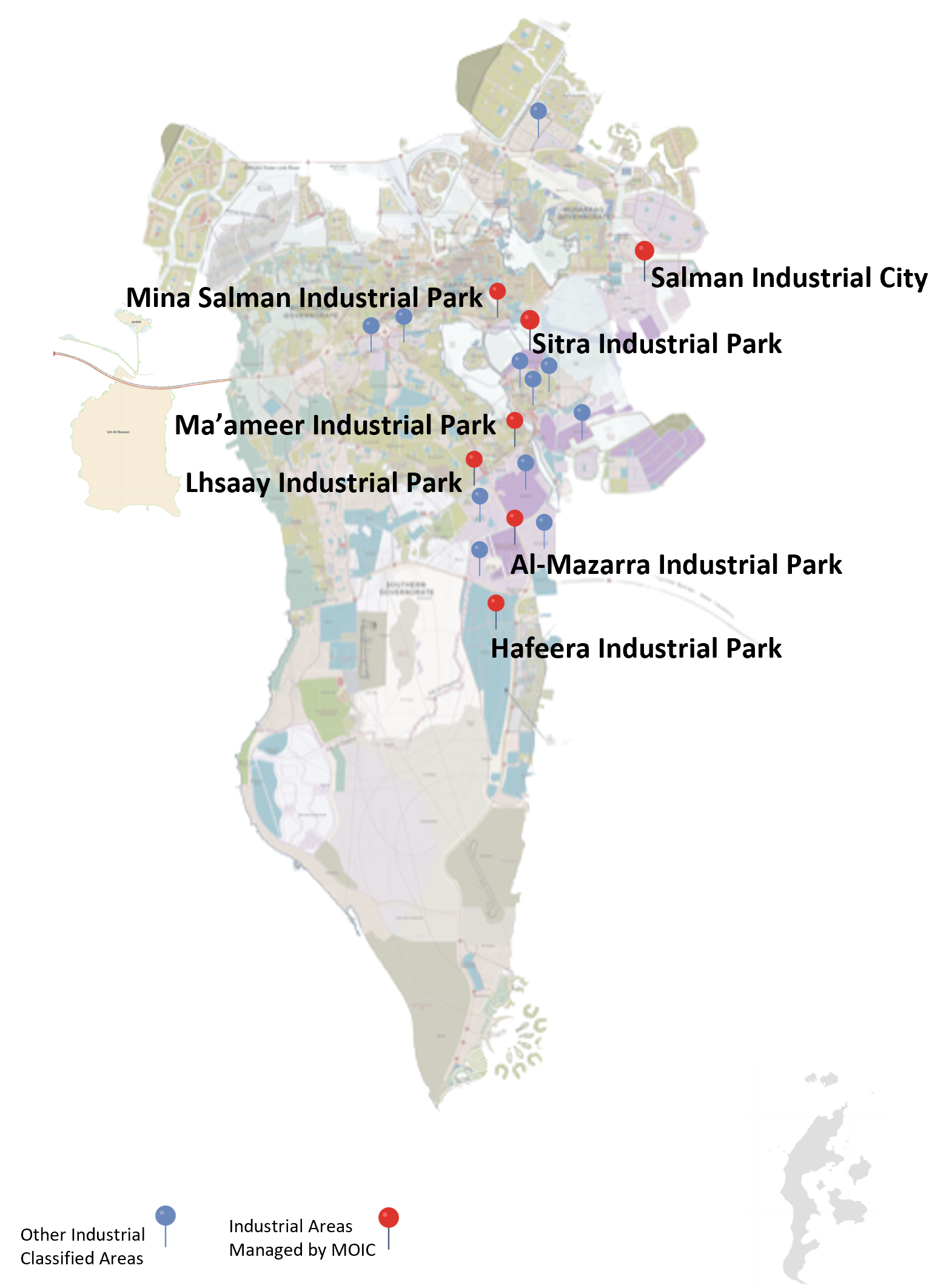 Industrial Areas in the Kingdom of Bahrain