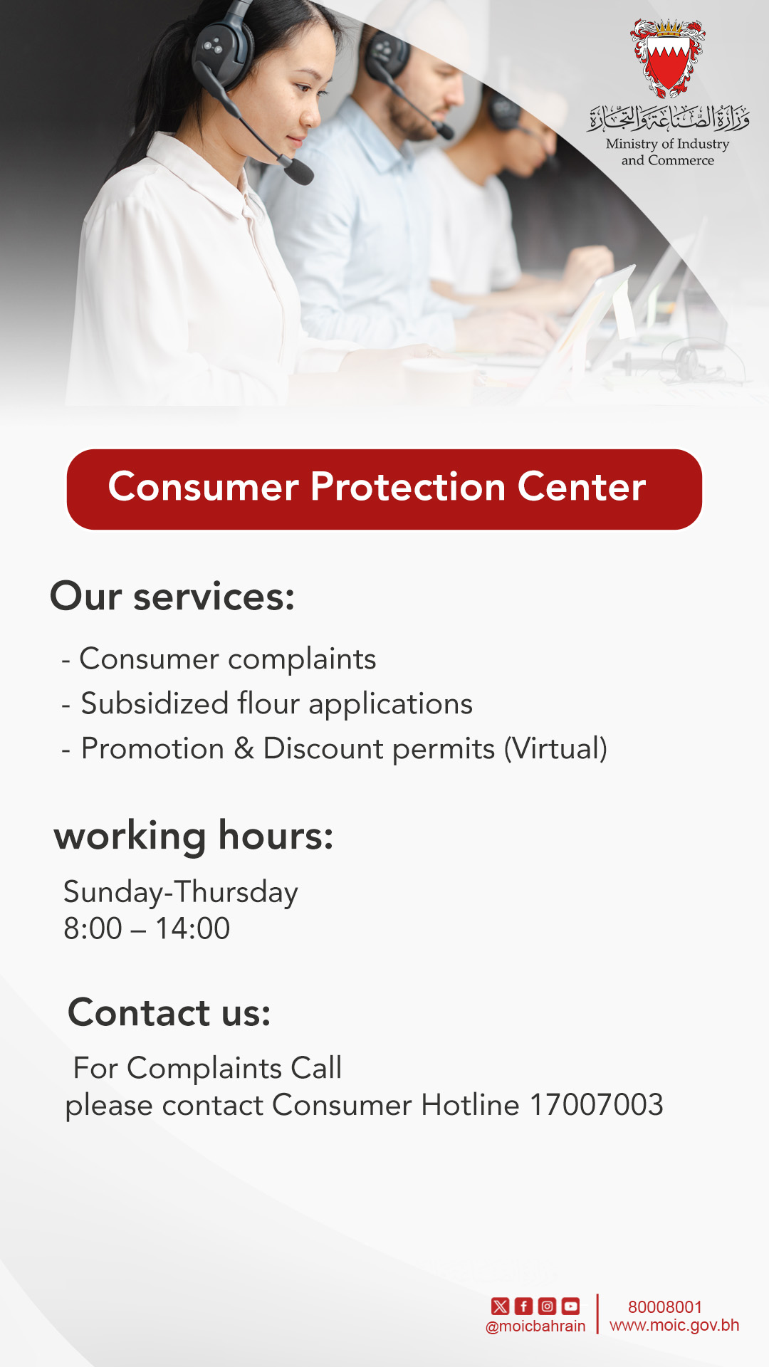 Communication channels with the consumer protection directorate