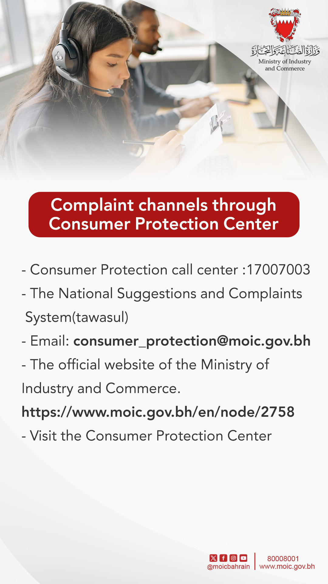 Communication channels with the consumer protection directorate